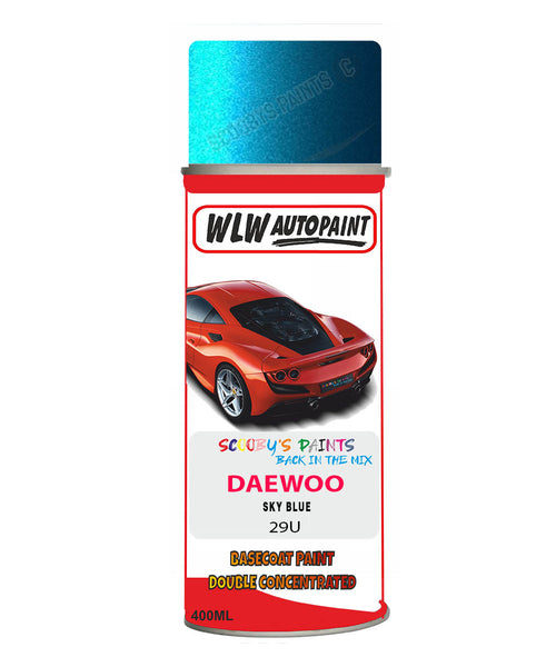 Daewoo Sky Blue Aerosol Spray Paint Code 29U Basecoat Spray Paint