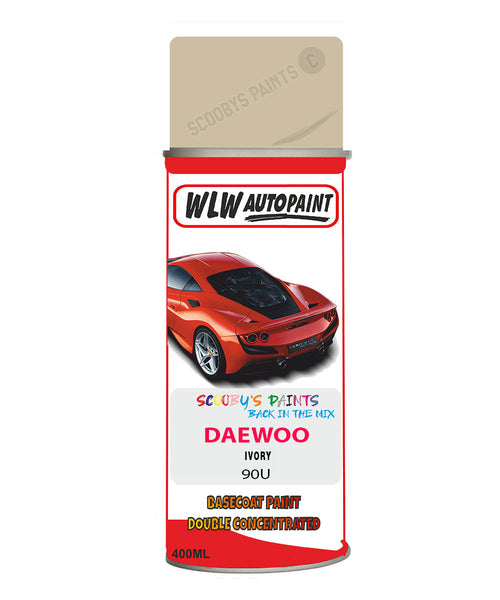 Daewoo Ivory Aerosol Spray Paint Code 90U Basecoat Spray Paint
