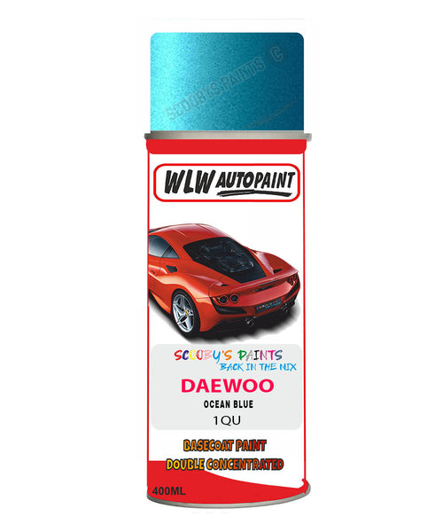 Daewoo Ocean Blue Aerosol Spray Paint Code 1Qu Basecoat Spray Paint