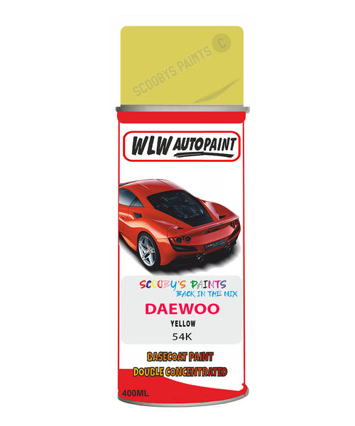 Daewoo Yellow Aerosol Spray Paint Code 54K Basecoat Spray Paint