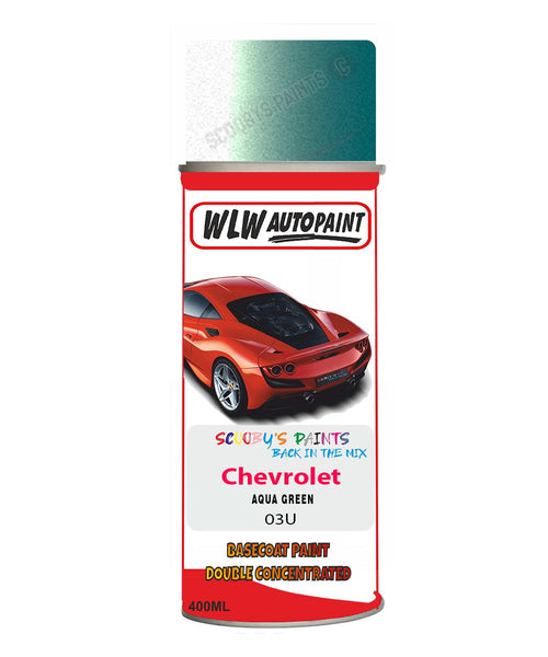 Chevrolet Aqua Green Aerosol Spraypaint Code 03U Basecoat Spray Paint
