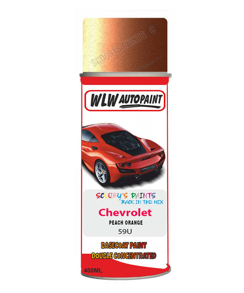 Chevrolet Peach Orange Aerosol Spraypaint Code 59U Basecoat Spray Paint
