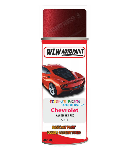 Chevrolet Kandinsky Red Aerosol Spraypaint Code 53U Basecoat Spray Paint