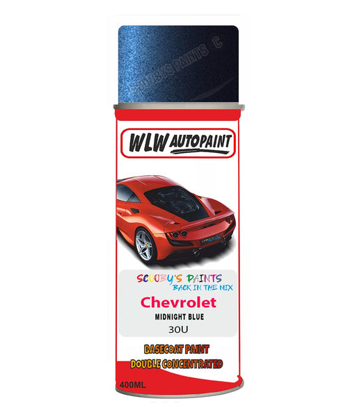 Chevrolet Midnight Blue Aerosol Spraypaint Code 30U Basecoat Spray Paint