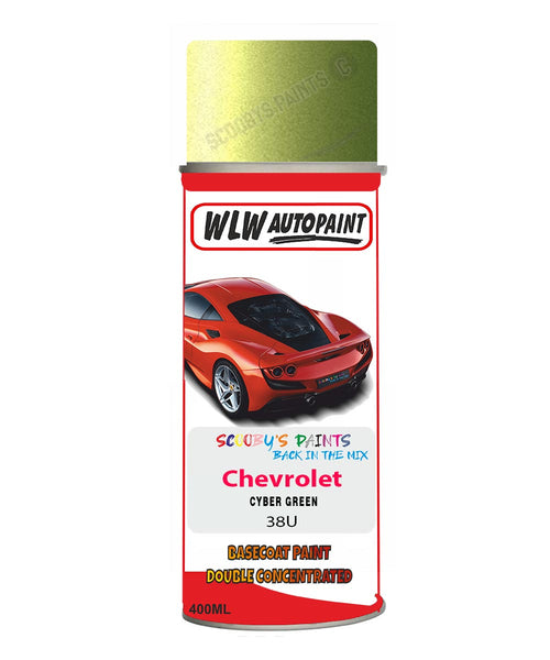 Chevrolet Cyber Green Aerosol Spraypaint Code 38U Basecoat Spray Paint