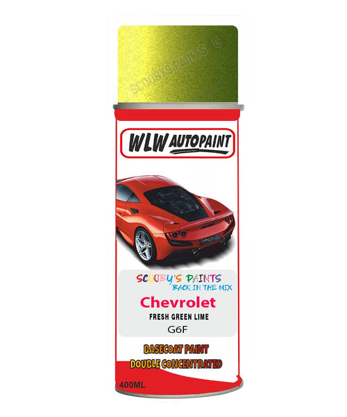 Chevrolet Fresh Green Lime Aerosol Spraypaint Code G6F Basecoat Spray Paint