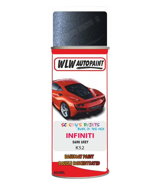 Infiniti Dark Grey Aerosol Spray Paint Code K52 Basecoat Aerosol Spray Paint