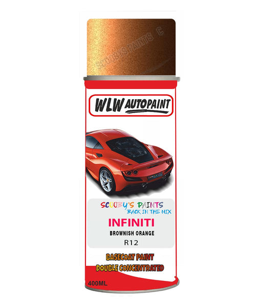 Infiniti Brownish Orange Aerosol Spray Paint Code R12 Basecoat Aerosol Spray Paint