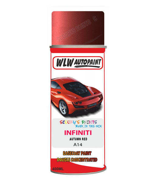 Infiniti Autumn Red Aerosol Spray Paint Code A14 Basecoat Aerosol Spray Paint