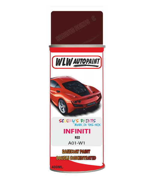Infiniti Red Aerosol Spray Paint Code A01-W1 Basecoat Aerosol Spray Paint
