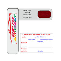 Paint Code Loacation Alfa Romeo Rosso Red