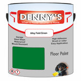 Denny's Floor Paint For Garages Colour- Alloy Field Green - Oilproof Tyre-Tough Hardwearing