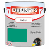 Denny's Floor Paint For Garages Colour- Alloy Green - Oilproof Tyre-Tough Hardwearing