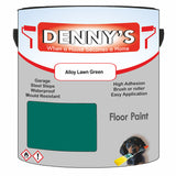 Denny's Floor Paint For Sheds Colour- Alloy Lawn Green - Durable Anti-Slip Weatherproof