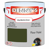 Denny's Floor Paint For Sheds Colour- Alloy Machine Green - Durable Anti-Slip Weatherproof