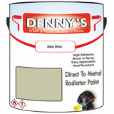 Denny's High Temp Paint For Pipes Colour- Alloy Olive - Heatproof Corrosionguard Durable