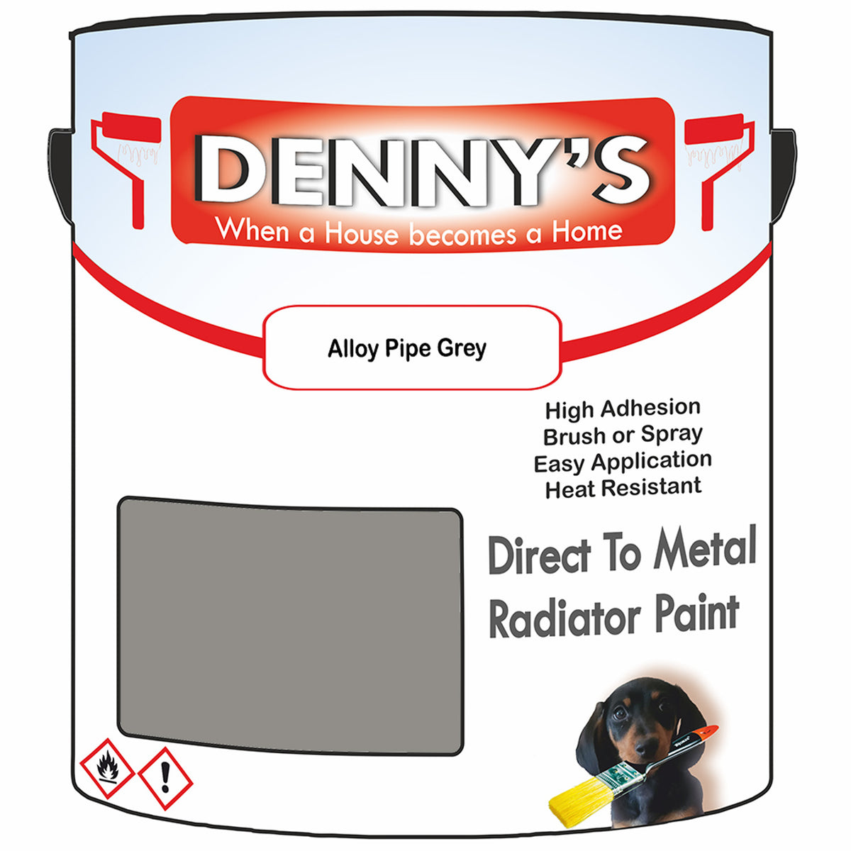 Denny's High Temp Paint For Radiators Colour- Alloy Pipe Grey - Heatpr ...