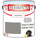 Denny's High Temp Paint For Grilles Colour- Alloy Pipe Grey - Heatproof Rustguard Durable