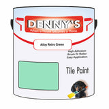 Denny's Tile Paint For Commercial Areas Colour- Alloy Retro Green - High-Traffic Durable Easy-Clean