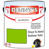 Denny's High Temp Paint For Grilles Colour- Alloy Utility Green - Heatproof Rustguard Durable