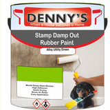 Denny's Waterpoof Paint For Stamp Out Damp Colour- Alloy Utility Green - Damp-Block Mould-Safe Breathable