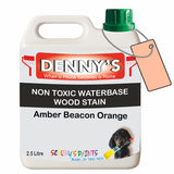 Denny's Stain Paint For Sheds Colour- Amber Beacon Orange - Weatherproof Uv-Safe Nourish