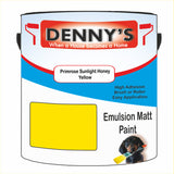 Denny's Emulsion Paint For Walls Colour- Primrose Sunlight Honey Yellow - Matte Wipe-Clean Durable Coverage