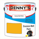 Denny's Emulsion Paint For Ceilings Colour- Horizon Gold Yellow - Matte Low-Splatter Stain-Hide Bright