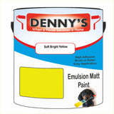 Denny's Emulsion Paint For Walls Colour- Soft Bright Yellow - Matte Wipe-Clean Durable Coverage