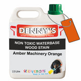 Denny's Stain Paint For Sheds Colour- Amber Machinery Orange - Weatherproof Uv-Safe Nourish