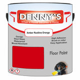 Denny's Floor Paint For Sheds Colour- Amber Rustline Orange - Durable Anti-Slip Weatherproof