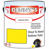 Denny's High Temp Paint For Radiators Colour- Amberline Yellow - Heatproof No-Yellow Durable