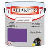 Denny's Floor Paint For Garages Colour- Amethyst Arc Violet - Oilproof Tyre-Tough Hardwearing