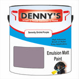 Denny's Emulsion Paint For Ceilings Colour- Serenity Orchid Purple - Matte Low-Splatter Stain-Hide Bright