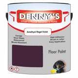 Denny's Floor Paint For Garages Colour- Amethyst Regal Violet - Oilproof Tyre-Tough Hardwearing