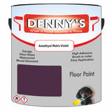 Denny's Floor Paint For Garages Colour- Amethyst Retro Violet - Oilproof Tyre-Tough Hardwearing