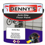 Denny's Floor Paint For Grip Coating Colour- Anchor Blue - Anti-Slip Hardwearing Safe