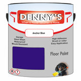 Denny's Floor Paint For Sheds Colour- Anchor Blue - Durable Anti-Slip Weatherproof