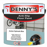 Denny's Floor Paint For Grip Coating Colour- Anchor Hydraulic Blue - Anti-Slip Hardwearing Safe