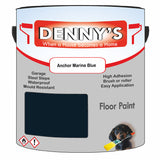 Denny's Floor Paint For Commercial Areas Colour- Anchor Marine Blue - High-Traffic Anti-Slip Hardwearing