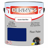 Denny's Floor Paint For Sheds Colour- Anchor Steel Blue - Durable Anti-Slip Weatherproof