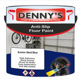 Denny's Floor Paint For Grip Coating Colour- Anchor Steel Blue - Anti-Slip Hardwearing Safe
