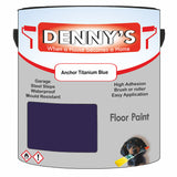 Denny's Floor Paint For Sheds Colour- Anchor Titanium Blue - Durable Anti-Slip Weatherproof
