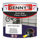 Denny's Floor Paint For Grip Coating Colour- Anchor Titanium Blue - Anti-Slip Hardwearing Safe