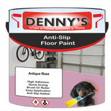 Denny's Floor Paint For Grip Coating Colour- Antique Rose - Anti-Slip Hardwearing Safe