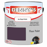 Denny's Floor Paint For Garages Colour- Arc Royal Violet - Oilproof Tyre-Tough Hardwearing