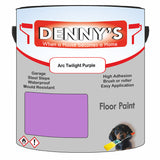 Denny's Floor Paint For Garages Colour- Arc Twilight Purple - Oilproof Tyre-Tough Hardwearing