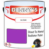 Denny's High Temp Paint For Radiators Colour- Arc Violet - Heatproof No-Yellow Durable