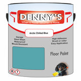 Denny's Floor Paint For Garages Colour- Arctic Chilled Blue - Oilproof Tyre-Tough Hardwearing