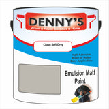 Denny's Emulsion Paint For Walls Colour- Cloud Soft Grey - Matte Wipe-Clean Durable Coverage